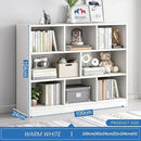 IOTXY Open Shelf Low Bookcase - Wooden 3-Tier Floor Standing Display Cabinet Organizer with Base, 8 Cubes Short Horizontal Bookshelf in Warm White by CozyNest Decor