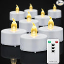 Tea Light Candles with Remote Control,24pack Flickering Flameless LED Candle,Long Lasting 400+Hours,Battery Operated with Timer for Home Decoration Seasonal &Festival Celebration WarmYellow by GreenHaven Gardens