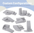 4-Piece PU Leather Baby Foam Climbing Blocks for Toddlers - Soft Play Climbing Toys for Toddlers - Foam Climbing Set for Crawling and Sliding Indoor (Gray) by TinyTreasures Baby Boutique