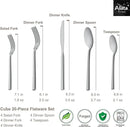 Alata Cube 20-Piece Forged Silverware Set Stainless Steel Flatware Set,Service for 4,Matte Satin Polished Cutlery Set,Dishwasher Safe by CozyNest Decor