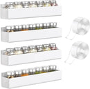 PMMASTO Adhesive Acrylic Spice Rack Organizer for Wall with Nano Double Sided Tape, Spice Shelf Organization for Kitchen Cabinet Door/Pantry Door, Wall Mount Seasoning Rack (White - 4 Pack) by CozyNest Decor