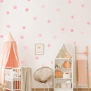 Pink Polka Dot Wall Decals 36pcs Watercolor Dots Wall Sticker for Kids, Baby Girls, Teens, and Nursery Room (6 Sheets) - Each Dot: 2.36 x 2.36 inch by TinyTreasures Baby Boutique