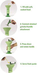 green sprouts Fresh Baby Food Mill - Easily Purees Food for Baby, Separates Seeds & Skins, Compact Size, No Batteries or Electricity Needed, Dishwasher Safe by TinyTreasures Baby Boutique