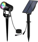 T-SUN RGB Solar Spotlights, Color Changing Solar Landscape Spotlights Auto ON/Off Solar Lights for Garden, Trees, Driveway, Pathway, Pool Area(RGB) by GreenHaven Gardens