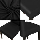 JQinHome Dining Room Chair Covers Set of 12, High Stretch Chair Slipcover Removable Washable Chair Seat Protector Cover for Home Party Hotel Wedding Ceremony (Black) by CozyNest Decor