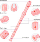Soprano Recorder Instrument for Kids Beginners Student German Fingering C Key Recorder Instrument 3 Piece with Cleaning Rod and Bag Fingering Chart（Pink） by TinyTreasures Baby Boutique