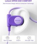 Kid Headphones for School, Air Conduction Open Ear Headphones, 3.5mm Jack Wired Cord, Ultra-Comfort, Ergonomic and Lightweight Design Perfect for School and Outdoor Activities-Purple by TinyTreasures Baby Boutique