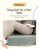 HOMEAL Booster Seat for Dining Table for Toddler Kid Baby, Adjustable Kids Breathable Booster Seat for Kitchen with Backrest and Adjustable Straps, Sage by TinyTreasures Baby Boutique