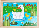 OLYDAUS Wooden Jigsaw Puzzles - Farm and Wild Animals - Set of 8 Puzzles - Preschool Kids and Toddlers Age 3 4 5 by TinyTreasures Baby Boutique