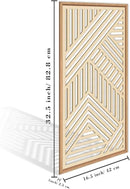 IARTTOP 3 Pieces Wood Boho Wall Art Framed Mid century Modern Wooden Wall Decor Large Minimalist Geometric Line Decor for Living Room Bedroom Office-16 x32 by CozyNest Decor