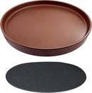 Ceramic Plant Saucer Pot Tray 12 Inch, Planter Saucers 4 5 6 7 8 9 10 11 12 13 Inch for Indoors Outdoor, Durable Sturdy Flower Drainage drip Water Tray for Glazed Pots Base (12.7 Inch-Brown) by GreenHaven Gardens