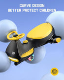FanttikRide 6V N7 Classic Electric Wiggle Car with Pedal, Rechargeable Battery, Ride on Toys, Swing Car, 2 Speeds, Anti-Rollover, Flashing Light Wheels, Bluetooth, for Ages 3 and Up, 150 Lbs, Yellow by TinyTreasures Baby Boutique