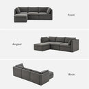 mopio Oversized Modular Sectional Sofa with Fully Removable Covers and Storage, Convertible U, L-Shaped and Sleeper Sectional, Modern Couches with Ottoman Chaise (Stone Gray Fabric, 4 Seats, L) by CozyNest Decor