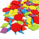 JCREN Wooden Pattern Blocks Montessori Toys Shape Puzzles Kindergarten Classic Educational Tangram Geometric Brain Teaser Toys Best STEM for Kids Ages 4-8 with 24 Pcs Design Cards by TinyTreasures Baby Boutique