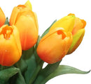 15pcs Artificial Tulips Flowers, Fake Tulips Real Touch, Faux Latex Bouquets, for Party Wedding Home Room Decoration (Orange) by CozyNest Decor