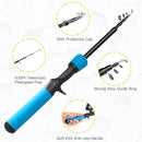 Kids Fishing Pole Kit, 59'' Telescopic Rod and Reel Beginner Combo with Spincast Reel,Tackle Box, Carrier Bag,Fishing Gear for Boys,Girls, Toddler,Youth by TinyTreasures Baby Boutique