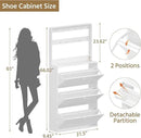 Shoe Cabinet Set of 2 with 3 Flip Drawers, Narrow Shoe Cabinet with 9 Hooks Coat Rack, Freestanding Shoes Storage Cabinets with Adjustable Shelves for Entryway, Hallway, Living Room, White by CozyNest Decor