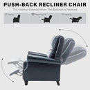 UIXE Pushback Recliner Chair, Faux Leather Armchair Overstuffed Accent Chair for Living Room, Rivet Trim Club Chair Home Theater Single Sofa Bedroom Side Reading Seat - Navy Blue by CozyNest Decor