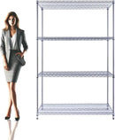 48"x24"x72" Chrome Premium Metal Steel Wire Shelving 4-Tier NSF 3200 LBS MAX Capacity Heavy Duty Storage Rack for Garages, Commercial Spaces, Hospitals, & Schools w/Premium Wheels by CozyNest Decor