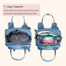 BabbleRoo Diaper Bag Backpack - Baby Essentials Travel Tote - Multi function Waterproof Diaper Bag, Travel Essentials Baby Bag with Changing Pad, Stroller Straps & Pacifier Case - Unisex, Light Blue by TinyTreasures Baby Boutique