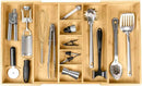 Adjustable Kitchen Drawer Organizer for Utensils and Junk, Food-Safe Contract Grade with 100% Sustainable Wood, Expandable from 16 to 28 Inches Wide - Natural Bamboo by CozyNest Decor