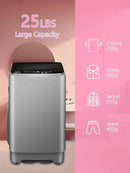 Full Automatic Washing Machine with LED Display, 25 lbs Portable Washer Drain Pump, 10 Programs & 8 Water Levels Selections, Ideal for RV, Camping, Apartment, Dorm, Dark Grey by CozyNest Decor
