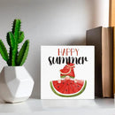 Watermelon Decor Farmhouse Summer Decorations Watermelon Gnome Wooden Sign Rustic Home Decor 5 x 5 Inches by CozyNest Decor