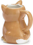Burton Corgi Coffee Mug with Gift Box, Brown Porcelain Ceramic Cup with Handle, 10 oz Capacity by CozyNest Decor