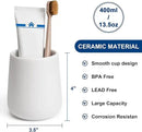 Bathroom Tumbler Cup Ceramic 13.5oz Reusable Toothbrush Cup 400ml, Toothbrush Holder Adequate for Your Bathroom (White) by CozyNest Decor
