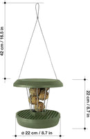 SWISSINNO No Mess Bird Feeder Lucerne Smart Birds for Fat Balls - Feed Birds, not mice & Rats! Robust & Reliable for Hanging - Green by CozyNest Decor