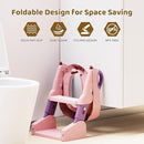 Potty Training Seat, 3-in-1 Toddler Toilet Seat with Step Stool Ladder, Splash Guard Anti-Slip Pad, Foldable Potty Chair with Soft Cushion for Toddler Kids Boys Girls by TinyTreasures Baby Boutique