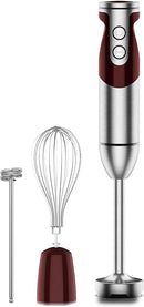 Megawise 3-in-1 Hand Blender – 12-Speed, Includes Powerful Blender Stick, Whisk, and Milk Frother – Easy to Clean and Perfect for Smoothies, and More (Red) by TinyTreasures Baby Boutique