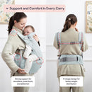 BabbleRoo Grow Carrier – Safety-Certified 6-in-1 Baby Carrier with Hip Seat, Ergonomic & Adjustable Toddler Carrier 7-50 lbs with Hip Support, Hood for Sun Protection, Newborn to Toddler, Seafoam by TinyTreasures Baby Boutique