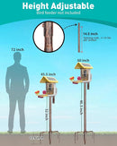 Bird Feeder Pole – 60 Inch Height Bird House Pole with 1-Inch Dia Heavy Duty for Birdfeeders, Feeding Stand with Mount Kit for Outdoor, Slip-Fit Connection, Copper Brushed by GreenHaven Gardens