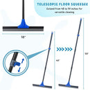 Floor Squeegee with Telescopic Long Handle 59'', Heavy Duty 18" Rubber Wiper Broom for Concrete, Bathroom Tile, Garage, Deck by GreenHaven Gardens