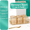 Acrylic Condiment Spice Jars,Condiment Spice Box With Lids and Spoons and Tray,Clear Plastic Condiment Canisters,Seasoning Box 6 Pack,Seasoning Box Set for Kitchen to Storage Salt,Paprika,Sugar by CozyNest Decor