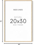 HAUS AND HUES Picture Frame, 20 x 30 inches, Beige Wood, Poster Frame, Natural Finish, Lightweight, for Horizontal and Vertical Wall Mount by CozyNest Decor