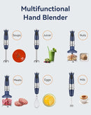 Immersion Blender Handheld 1000W 5 in 1 Corded Stick Hand Blender Kitchen with 12 Speed, BPA-Free, Mixing Beaker, Chopper, Whisk, Milk Frother, Perfect Emulsifier for Soup, Baby Food, Sauce, Puree by TinyTreasures Baby Boutique