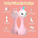 alilo Yoyo Talking Bunny Baby Musical Light-Up Rattle Toys 0-6-12-18 Months, Voice Mimicking Toy, Preloaded 90+ Audio Content, ABC/Number/Notes Learning Toys for Baby Infant Newborn Boy Girl Gifts by TinyTreasures Baby Boutique