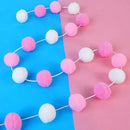 TBD Decor 2pk Pink Pom Pom Garland 13FT 4cm Large Felt Ball Garland Shower Decorationsfor Mantle,Indoor Holiday Wedding Birthday Gender Reveal Party Supplies by CozyNest Decor