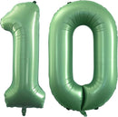 GOER Number 10 Balloons for 10th Birthday Party Decorations,42 Inch Jumbo Foil Helium Balloons for 10th Anniversary (Sage Green) by TinyTreasures Baby Boutique
