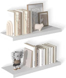 12 Inch Deep Floating Shelves for Wall 2 Pack White Floating Shelves Large Storage Space Wall Mount Shelf for Living Room Kitchen Bathroom 30" W x 12" D x 1.2" White by CozyNest Decor