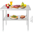 NUUK Stainless Steel Work Table 24 x 36 Inches Heavy Duty Commercial Workstation Adjustable Height Kitchen Food Prep Worktable for Restaurant, Home and Hotel by CozyNest Decor