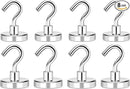 MIKEDE Magnetic Hooks, 80LB+ Heavy Duty Magnetic Hooks Cruise with Epoxy Coating for Refrigerator, Strong Magnet Hooks for Tool Room, Magnetic Metal Hooks for Grill - 8 Pack by CozyNest Decor