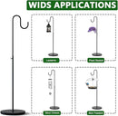2 Pack Plant Stand Indoor Outdoor, Heavy Duty Wind Chime Holders, Hanging Plant Stand, 33" - 59" Adjustable Shepherds Hooks, Hold 16 lbs - Black by GreenHaven Gardens
