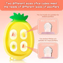 Baby Fruit Food Feeder - Silicone Nibble Tray Combo - Breastmilk Popsicle Mold for Cooling Relief, BPA Free Mesh Feeder for Infant Self Feeding (Antler Pink + Pineapple) by TinyTreasures Baby Boutique