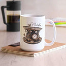 Personalized Coffee Mug Gift For Men, Customized Choose Name White Cup 11oz Or 15oz, Unique Steampunk Design Ceramic Cup, Custom Clock Themed Decorative Cup, Steampunk Decor Mug by CozyNest Decor