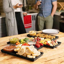Home Beets Matte Black Ceramic Serving Platters (14 x 6 Inch Rectangle Plates) Serving Dishes for Entertaining, Food, Appetizers, Desserts, Cheese Board, Charcuterie, Sushi - Set of 4 Party Trays by CozyNest Decor