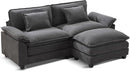 URRED Modular Sectional Sofa Comfy Cloud Couch, Modern Velvet Sofa Sleeper Deep Seat Couches with Ottoman/Pillows for Living Room (Dark Gray, 82.6''- L Shape) by CozyNest Decor