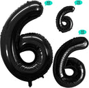 GOER Black Foil Balloons Number 6,Huge Number Balloons for 6th Birthday Party Supplies Anniversary Decorations (3 pcs,42 inch,32 inch,16inch) by TinyTreasures Baby Boutique